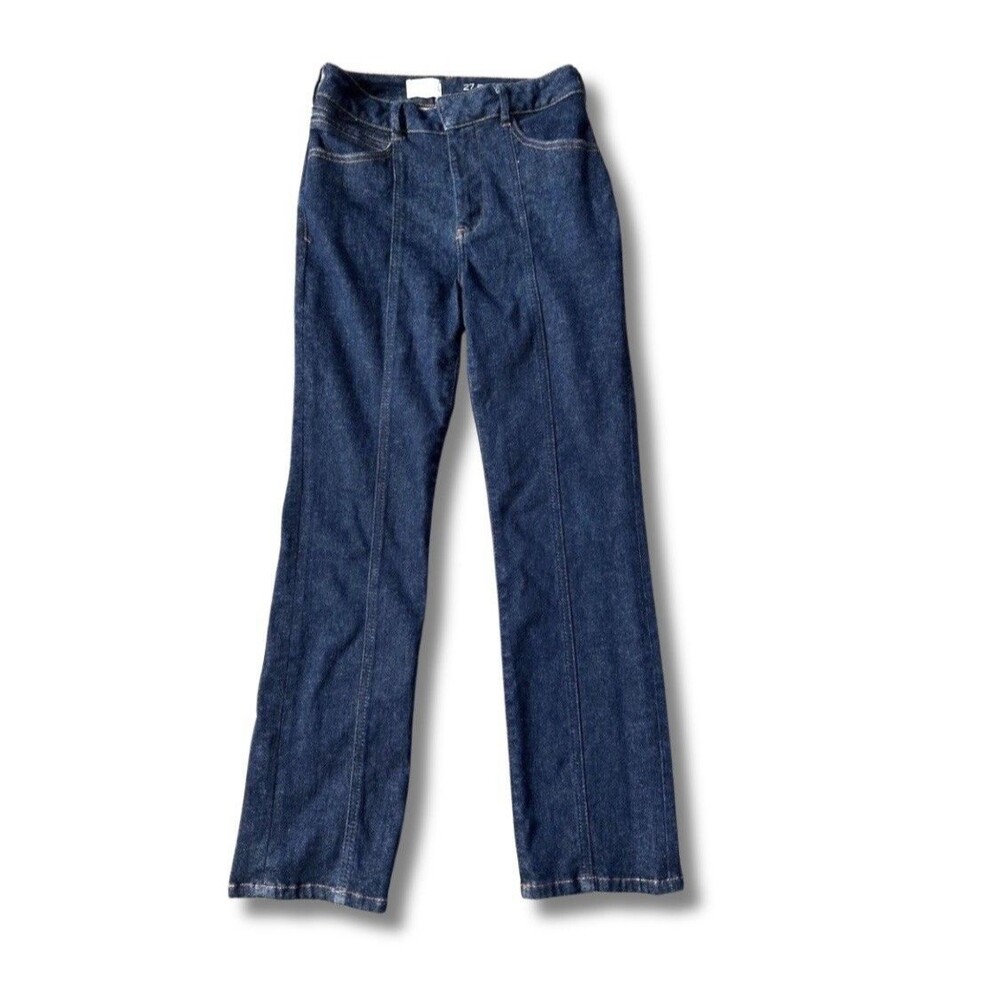 Anthropologie Pilcro Jeans Size 27 Front Seam Dark Wash Straight Leg Cropped